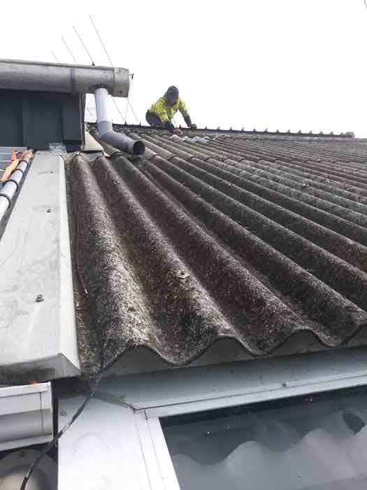Asbestos roof repair