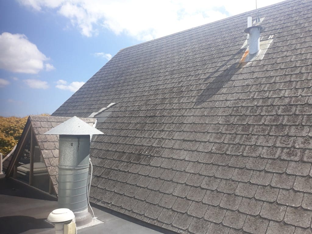 Asbestos shingle roof