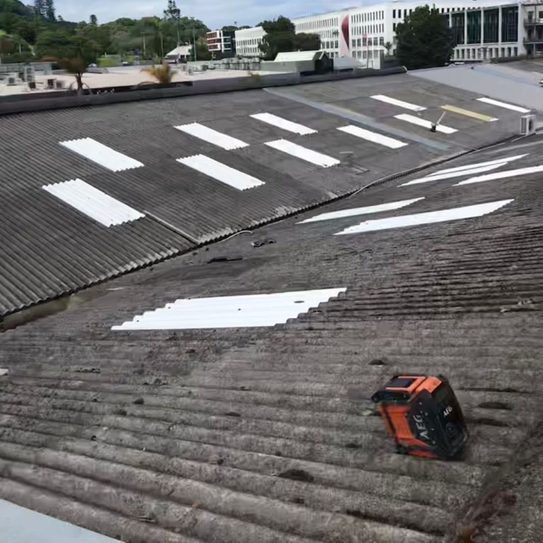 Super Six asbestos roof on a commercial building
