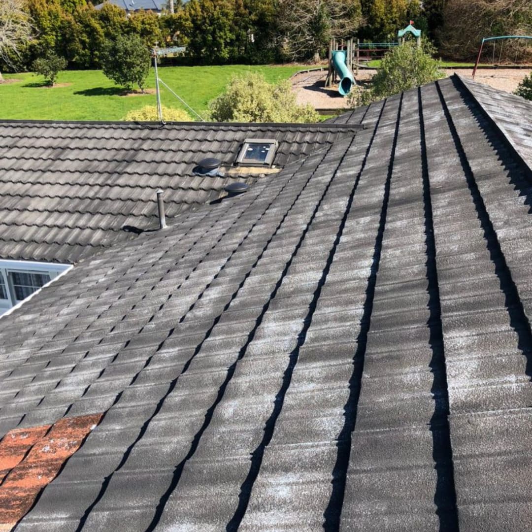 Decramastic tile roof that should be tested before replacement
